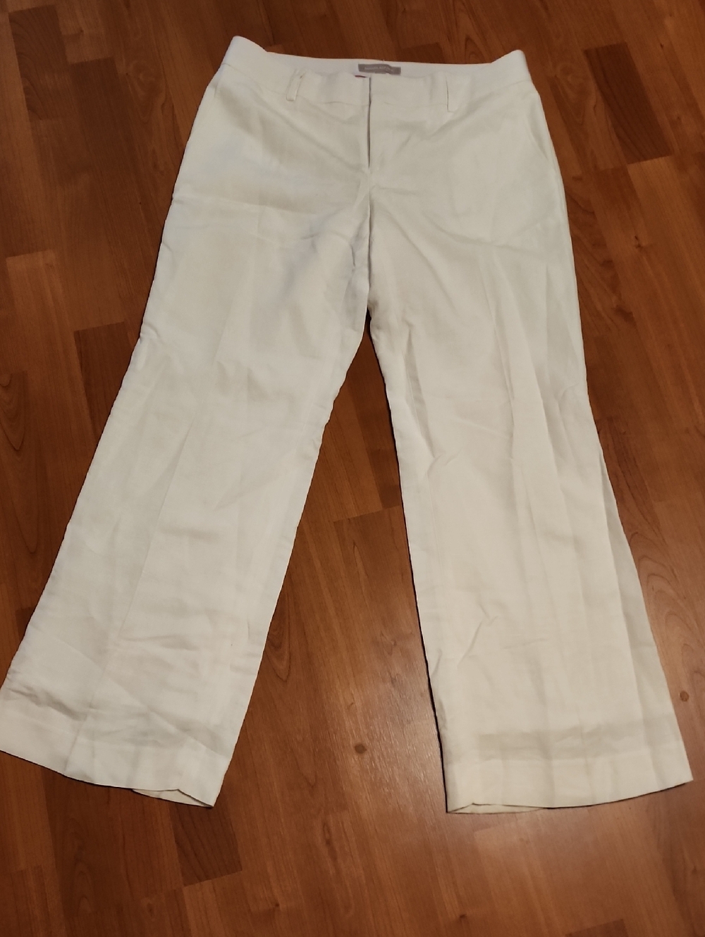 Banana Republic Cream Wide-Leg Linen-Blend Pants